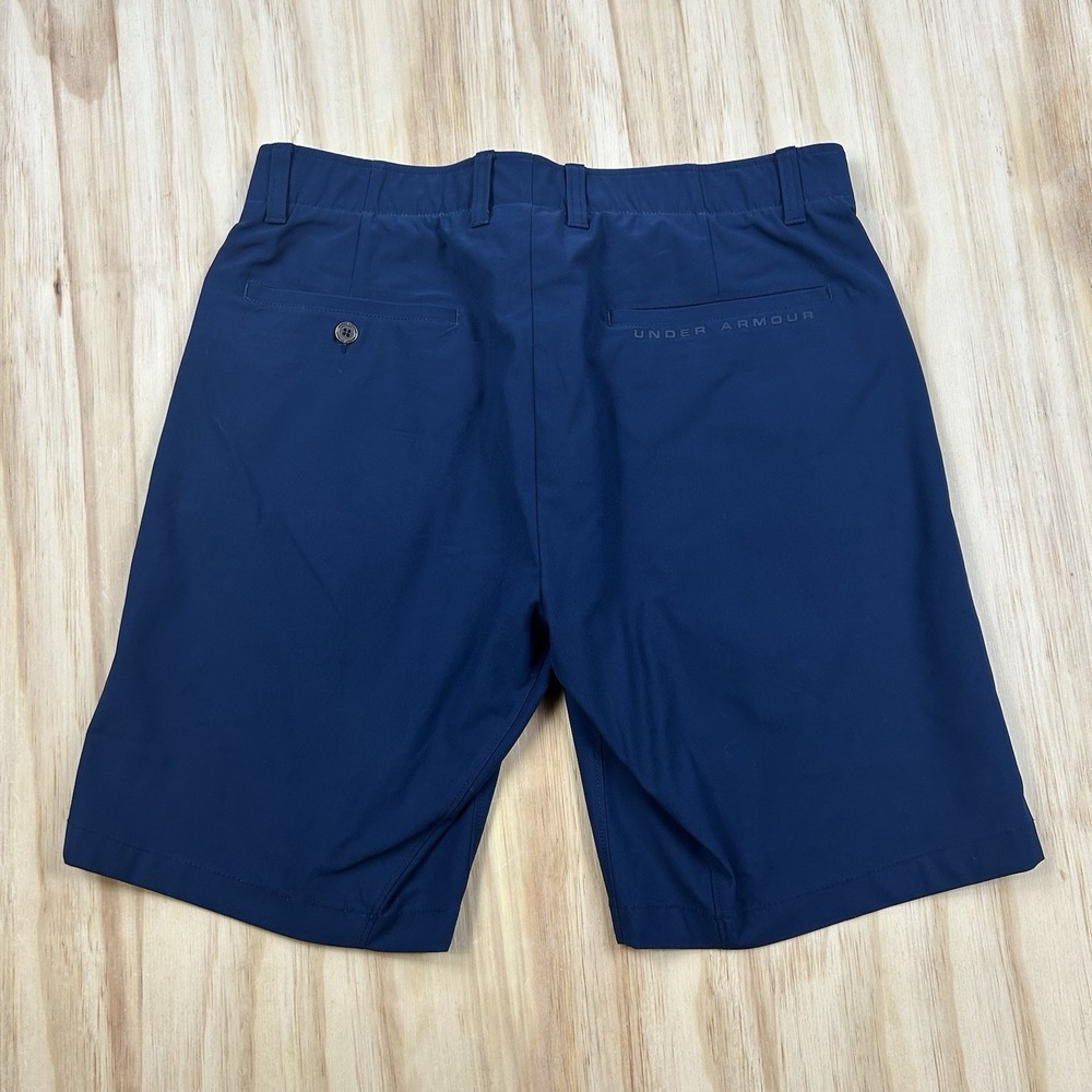Under Armour Men's 34 Navy Blue Golf Shorts HeatGear 10 Inch Inseam Performance - Picture 3 of 9